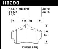 Hawk 98-10 Porsche 911 / 06-12 Porsche Cayman S Blue 9012 Race Rear Brake Pads - HB290E.583