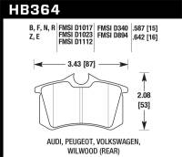 Hawk 97-04 Audi A4/00-03 A6/00-02 S4/00-06 TT / 02-04 VW Golf GTI Rear Blue 9012 Race Brake Pads - HB364E.642