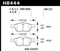 Hawk Performance - Hawk 06-08 Mini Cooper Base/ S 1.6L HPS 5.0 Front Brake Pads - Image 2