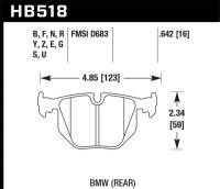 Hawk Performance - Hawk BMW 3/5/7Series/M3/M5/X3/X5/Z4/Z8 / Land Rover Range Rover DTC-60 Race Rear Brake Pads - Image 2