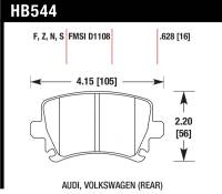 Hawk 2006-2009 Audi A3 TFSIi Quattro 2.0 HPS 5.0 Rear Brake Pads - HB544B.628