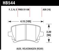 Hawk Performance - Hawk 2006-2009 Audi A3 TFSIi Quattro 2.0 HPS 5.0 Rear Brake Pads - Image 2