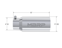 MBRP - MBRP Universal Tip 5 O.D. Dual Wall Straight 4 inlet 12 length - Image 3