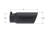 MBRP - MBRP Universal Tip 5 O.D. Angled Rolled End 4 inlet 12 length - Black Finish - Image 3