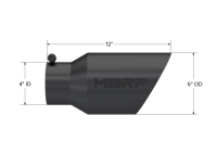 MBRP - MBRP Universal Tip 6 O.D. Dual Wall Angled 4 inlet 12 length - Black Finish - Image 3