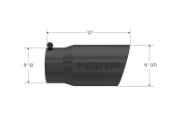 MBRP - MBRP Universal Tip 6 O.D. Dual Wall Angled 5 inlet 12 length - Black Finish - Image 3