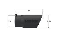 MBRP - MBRP Universal Tip 6in O.D. Angled Rolled End 5 inlet 12 length - Black Finish - Image 3