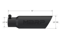 MBRP - MBRP Universal Tip 3.5 O.D. Dual Wall Angled 2.5 inlet 12 length - Black Finish - Image 3