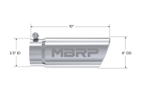 MBRP - MBRP Universal Tip 4in O.D. Angled Rolled End 3 inlet 10 length - Image 3