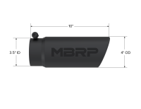 MBRP - MBRP Universal Tip 4 O.D. Angled Rolled End 3.5 inlet 10 length- Black Finish - Image 3