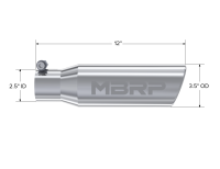 MBRP - MBRP Universal Tip 3in O.D. Angled Rolled End 2 inlet 10 length - Image 3