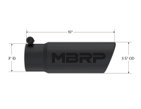 MBRP - MBRP Universal Tip 3-1/2in O.D. Angled Rolled End - 3in ID Inlet 10in Length - Black - Image 3