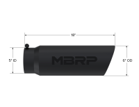 MBRP - MBRP Universal Tip 6in OD Angled Rolled End 5in Inlet 18in Lgth Black Finish Exhaust - Image 3