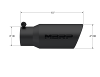 MBRP - MBRP Universal Tip 4in OD 3in Inlet 10in Length Angled Rolled End Black - Image 3