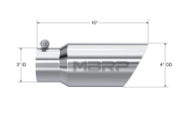 MBRP - MBRP Universal Tip 4in OD 3in Inlet 10in Length Dual Wall Angled End T304 - Image 3