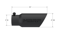 MBRP - MBRP Universal Tip 4in OD 3in Inlet 10in Length Dual Wall Angled End Black - Image 3