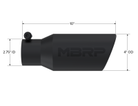 MBRP - MBRP Universal Angled Rolled End Tip 4in OD / 2-3/4in Inlet / 10in Length - Black - Image 3