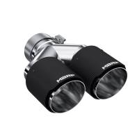 MBRP - MBRP 3in ID / Dual 4in OD Out Staggered L 9.37in / R 9.87in Dual Wall Carbon Fiber Univ Exhaust Tip - Image 2