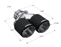 MBRP - MBRP 3in ID / Dual 4in OD Out Staggered L 9.37in / R 9.87in Dual Wall Carbon Fiber Univ Exhaust Tip - Image 4