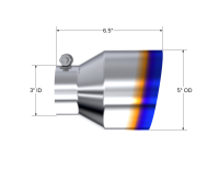 MBRP - MBRP T304 Stainless Steel Burnt End Angle Cut Exhaust Tip - 3in. ID / 5in. OD / 6.5in. Length - Image 2