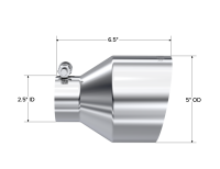 MBRP - MBRP Universal T304 Stainless Steel Tip 2.5in ID / 5in OD Out / 6.5in Length Angle Cut Single Wall - Image 3