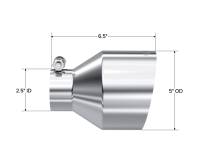 MBRP - MBRP Universal T304 Stainless Steel Tip 2.5in ID / 5in OD Out / 6.5in Length Angle Cut Single Wall - Image 4