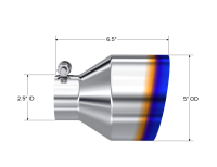 MBRP - MBRP Univ. T304 Stainless Steel Burnt End Tip 2.5in ID / 5in OD / 6.5in Length Angle Cut Single Wall - Image 3