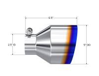 MBRP - MBRP Univ. T304 Stainless Steel Burnt End Tip 2.5in ID / 5in OD / 6.5in Length Angle Cut Single Wall - Image 4