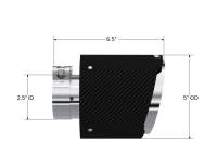 MBRP - MBRP Universal Carbon Fiber Tip 2.5in ID / 5in OD Out / 6.5in Length Angle Cut Dual Wall - Image 4