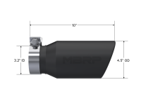 MBRP - MBRP Universal Tip 4.5in OD / 3.2in Inlet / 10in Length / Angled Cut Rolled End - Black - Image 2