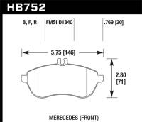 Hawk Performance - Hawk 12-15 Mercedes-Benz SLK250 / 12-15 Mercedes-Benz C250 HP+ Front Brake Pads - Image 1