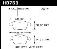 Hawk Performance - Hawk 11-16 Volvo S60 (w/300mm Rotors) / 07-16 Volvo S80 (w/300mm Rotors) HP+ Street Front Brake Pads - Image 1