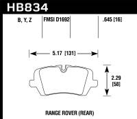 Hawk Performance - Hawk 13-16 Land Rover Range Rover / 14-16 Land Rover Range Rover Sport LTS Street Rear Brake Pad - Image 2