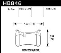 Hawk Performance - Hawk 08-13 Mercedes C-Class HPS 5.0 Rear Brake Pads - Image 1