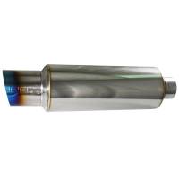 Injen - Injen 2 3/8 Universal Muffler w/Titanium burnt rolled Tip and stainless steel resonated inner wall - Image 1