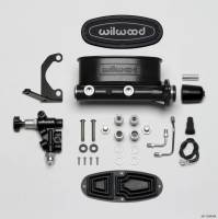 Wilwood - Wilwood HV Tandem M/C Kit w L/H Bracket & Prop Valve - 1in Bore Black - Image 2