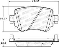 StopTech - StopTech 14-19 Volkswagen GTI Rear Street Brake Pads w/Shims - Image 1