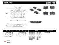 StopTech 02-08 Audi A4 Quattro / 2/99-02 Audi S4 / 93-10 VW Golf GL/GLS Performance Rear Brake Pads - 309.03400