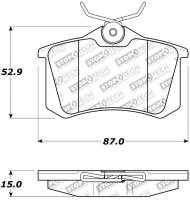 StopTech - StopTech 02-08 Audi A4 Quattro / 2/99-02 Audi S4 / 93-10 VW Golf GL/GLS Performance Rear Brake Pads - Image 2