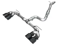 AWE MK8 Volkswagen Golf R 3in Touring Edition Quad Exhaust - Diamond Black Tips - 3015-43658