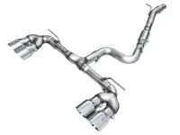 AWE MK8 Volkswagen Golf R 3in Track Edition Quad Exhaust - Chrome Silver Tips - 3020-42658