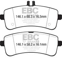 EBC - EBC 2015+ Mercedes-Benz C63 S AMG (W205) 4.0L Twin Turbo Redstuff Rear Brake Pads - Image 3