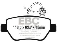 EBC - EBC 2014-2016 Maserati Ghibli 3.0L Twin Turbo (330) Redstuff Rear Brake Pads - Image 2