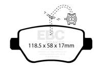 EBC - EBC 14-17 Maserati Ghibli (330 PS Package ONLY) Yellowstuff Rear Brake Pads - Image 3