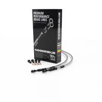 Goodridge - Goodridge 56in Universal Clutch Line w/Black Zinc Fittings & Clear Hose - 90Deg Banjo w/AN3 Fitting - Image 1